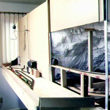 aluminum bars support backdrops (rear)