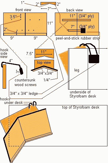 Book Holder for a Styrofoam Desk